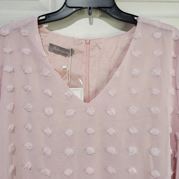 💚 3/$10 Belongsci Pink Textured Dress Size XXL - Picture 9 of 11